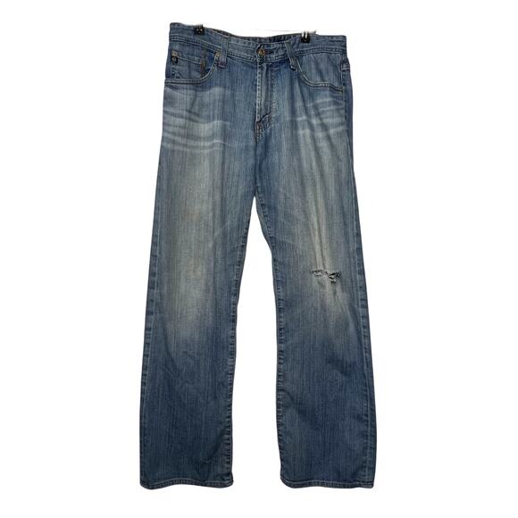 Adriano Goldschmied AG Protege Straight Leg Jeans Light Wash Mens 31R Distressed - Picture 1 of 12